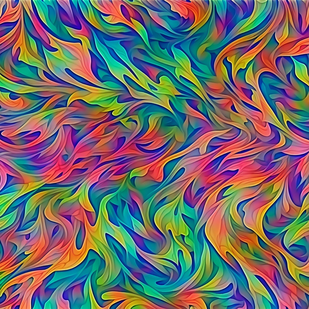 Seamless Patterns - Colourful Psychedelic Ripples - Etsy