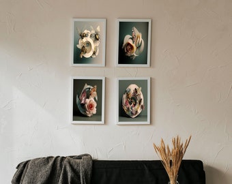 Bees and Butterflies oh my! Abstract Flowers and Insects in one! Instant Digital Download!