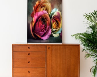Roses in bloom wall art for a touch of femininity to your space.