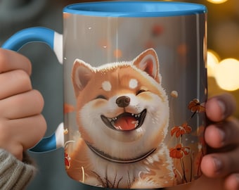 Shiba Inu Mug, Cute Shiba Puppy Coffee Cup, Dog Lovers Gift, Morning Tea Mug with Adorable Shiba Inus