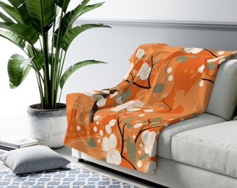 Sherpa Fleece Blanket, floral design, Cozy blanket, Christmas Gift, Holiday Gift, Gift for her, Gift for Mom, Comfortable blanket