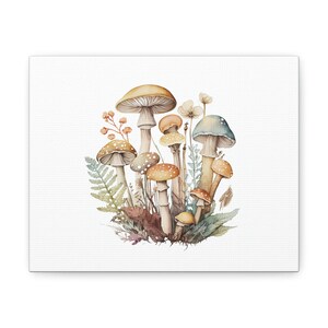 Canvas Gallery Wraps, Wall art, Mushroom art, Fungi, Botanical, Nature inspired, Gift