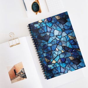 Spiral Notebook - Ruled Line, Vintage notebook, Vintage journal, Aesthetic, Mosaic, Art inspired