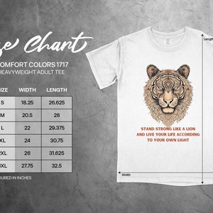 Tribal Lion T-shirt, comfortkleuren T-shirt, inspirerend citaat grafisch t-shirt, stand sterke motiverende top, unisex katoenen shirt afbeelding 10