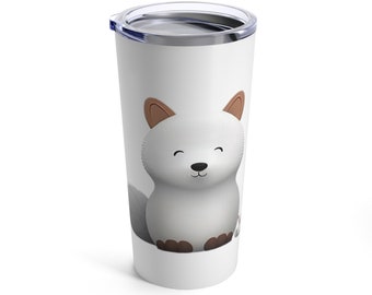 Tumbler 20oz | Travel Mug | Insulated Steel Tumbler | Dark Grey | Cute Animal | Woodland animals