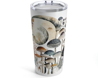 Mystisk svampblandning: En vintage botanisk cottagecore-mugg för naturälskare | Tumbler 20oz | Resemugg | Present till mamma | Present