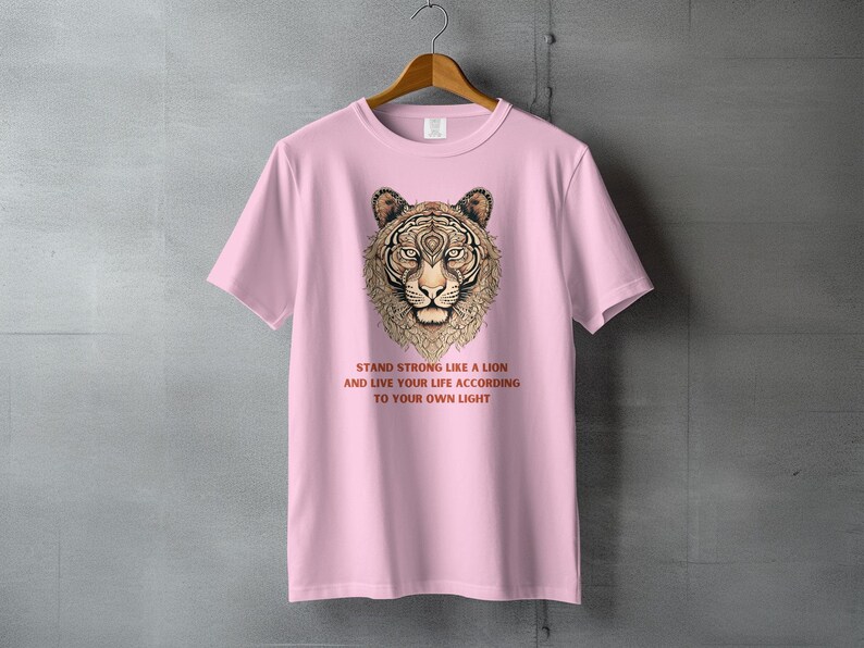 Tribal Lion T-shirt, comfortkleuren T-shirt, inspirerend citaat grafisch t-shirt, stand sterke motiverende top, unisex katoenen shirt afbeelding 8