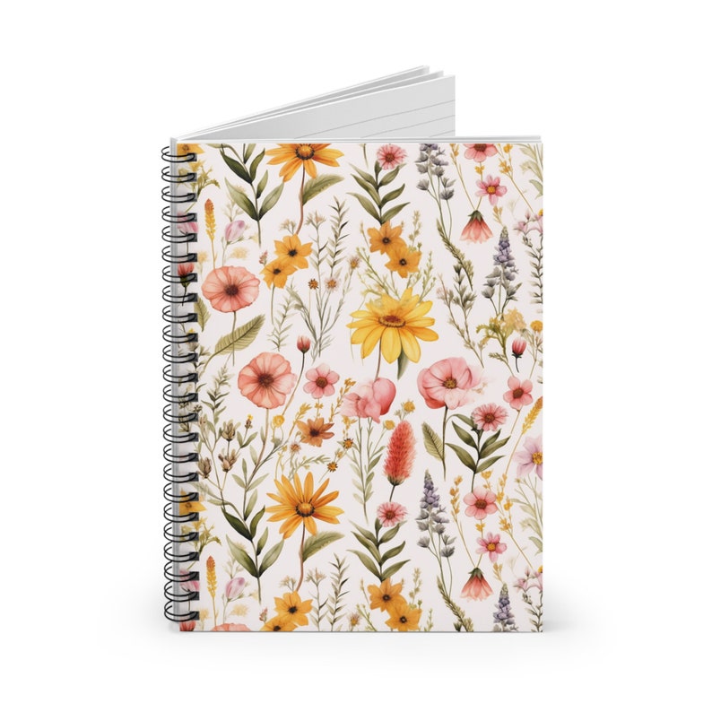 Spiral Notebook - Ruled Line, Vintage Wildflower Cover, Aesthetic ...