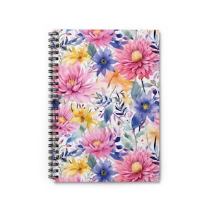 Spiral Notizbuch - Ruled Line, Vintage Notizbuch, Florales Notizbuch, Vintage Journal, Florales Journal, Ästhetisches Notizbuch, Botanische Notiz