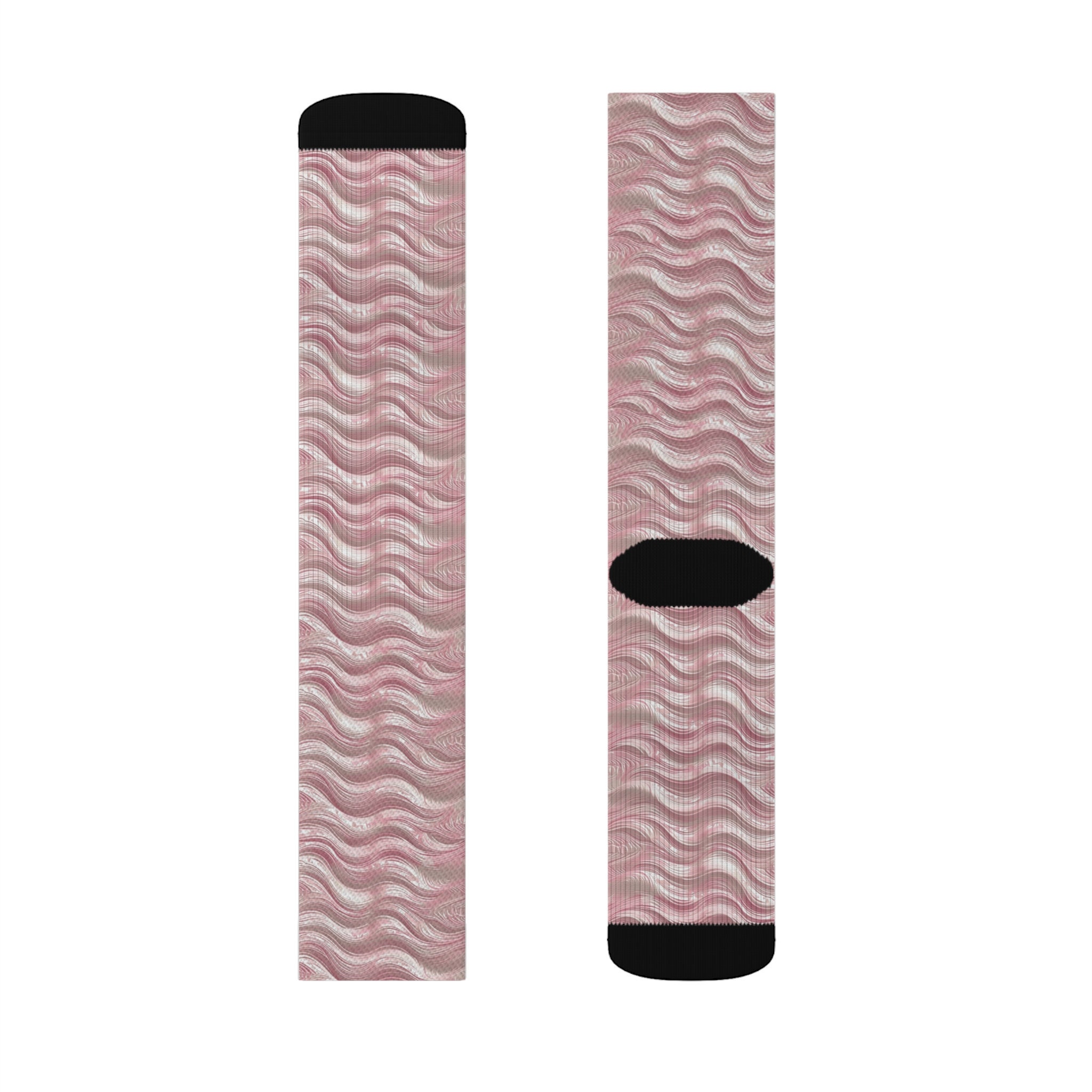 Pink Marble Wave Pattern Socks, Unique Abstract Design, Soft ...