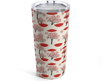 Floraler Becher 20oz | Reisebecher | Isolierter Stahlbecher | Vintage | botanisch | Natur | Bio-Natur | Sommer | Geschenk
