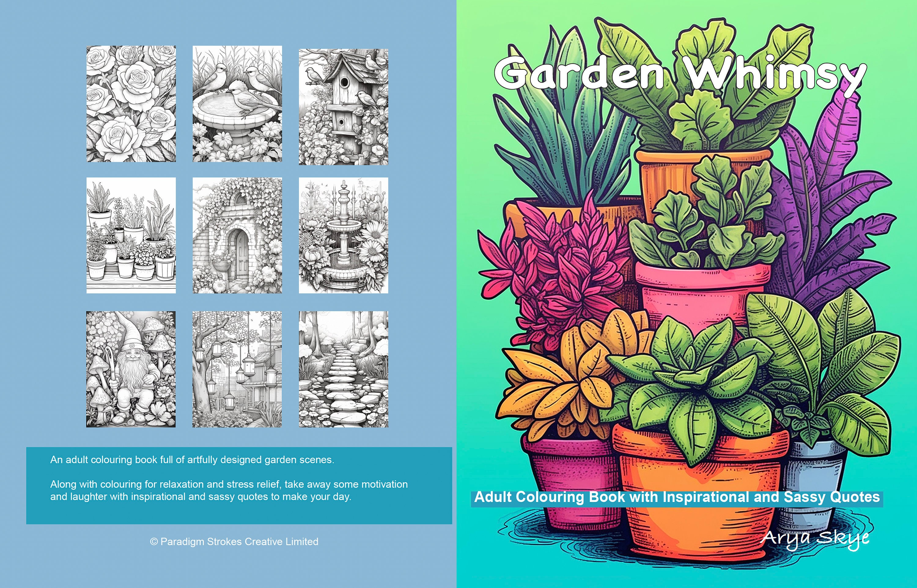 Stress Relief: Adult Coloring Book with Animals, Landscape, Flowers, Patterns, Mushroom and Many More for Relaxation