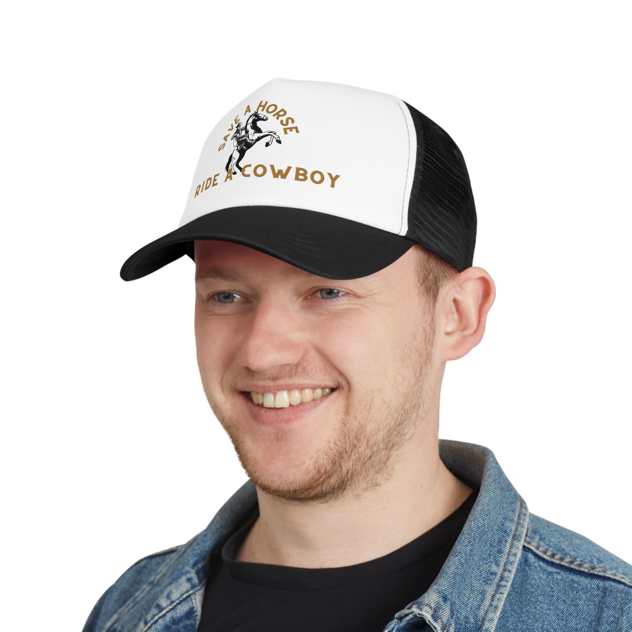 Save a Horse, Ride a Cowboy Trucker Hat - Etsy display picture 3