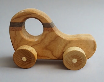 Wooden Toy Car - "Stevie" - Handcrafted, Unique and Eco-Friendly Montessori Toy for Kids | Made in Canada | Natural Toys