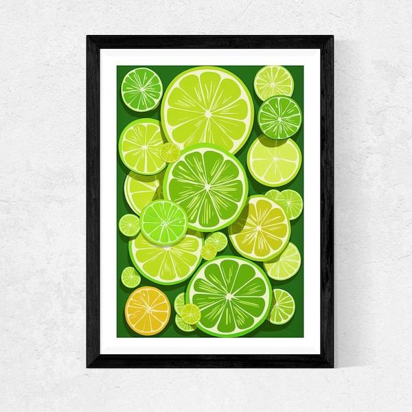 Lime Green Art - Etsy