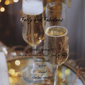 Forty and Fabulous Party/Birthday Invite