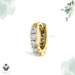 Onzichtbare set grote diamanten Eternity-oorring | 14k gouden gele designeroorbel | Marquise geslepen diamantmode | Verjaardagscadeau vrouw