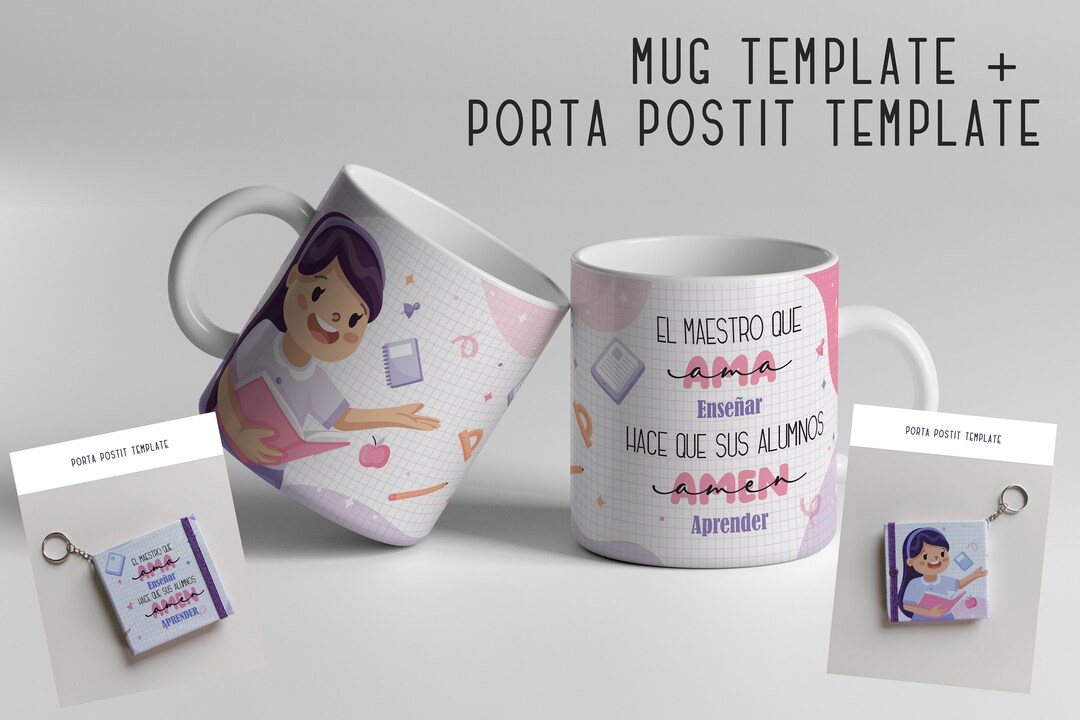 Mug Template Postit Note Holder Template Etsy