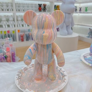 Kit orso fai da te, kit artigianale per adulti, set orso fluido, orso dipinto, arte fai da te per adulti, arte personalizzata, artigianato non tossico per ragazzi e ragazze