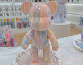 Kit de urso DIY, kit de artesanato para adultos, conjunto de urso fluido, urso de pintura, arte DIY para adultos, arte personalizada, artesanato não tóxico para meninos e meninas