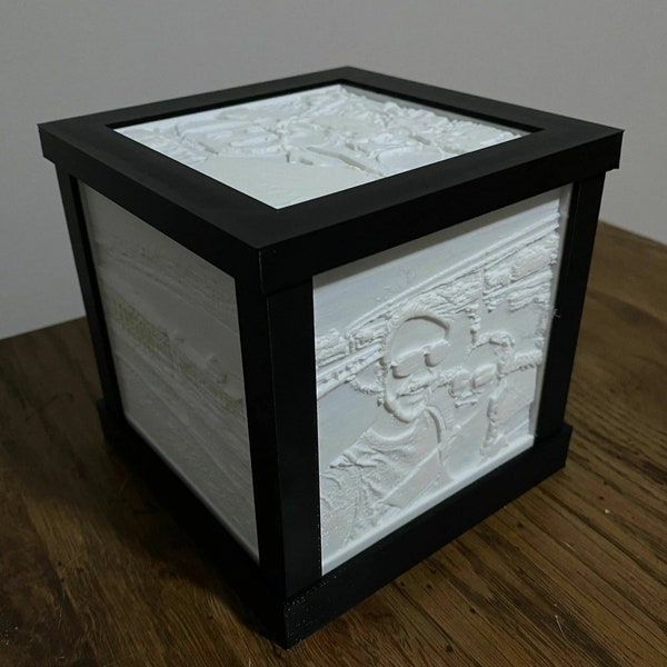 Personalized Lithophane Box 5 Pictures 3D Printing STL File