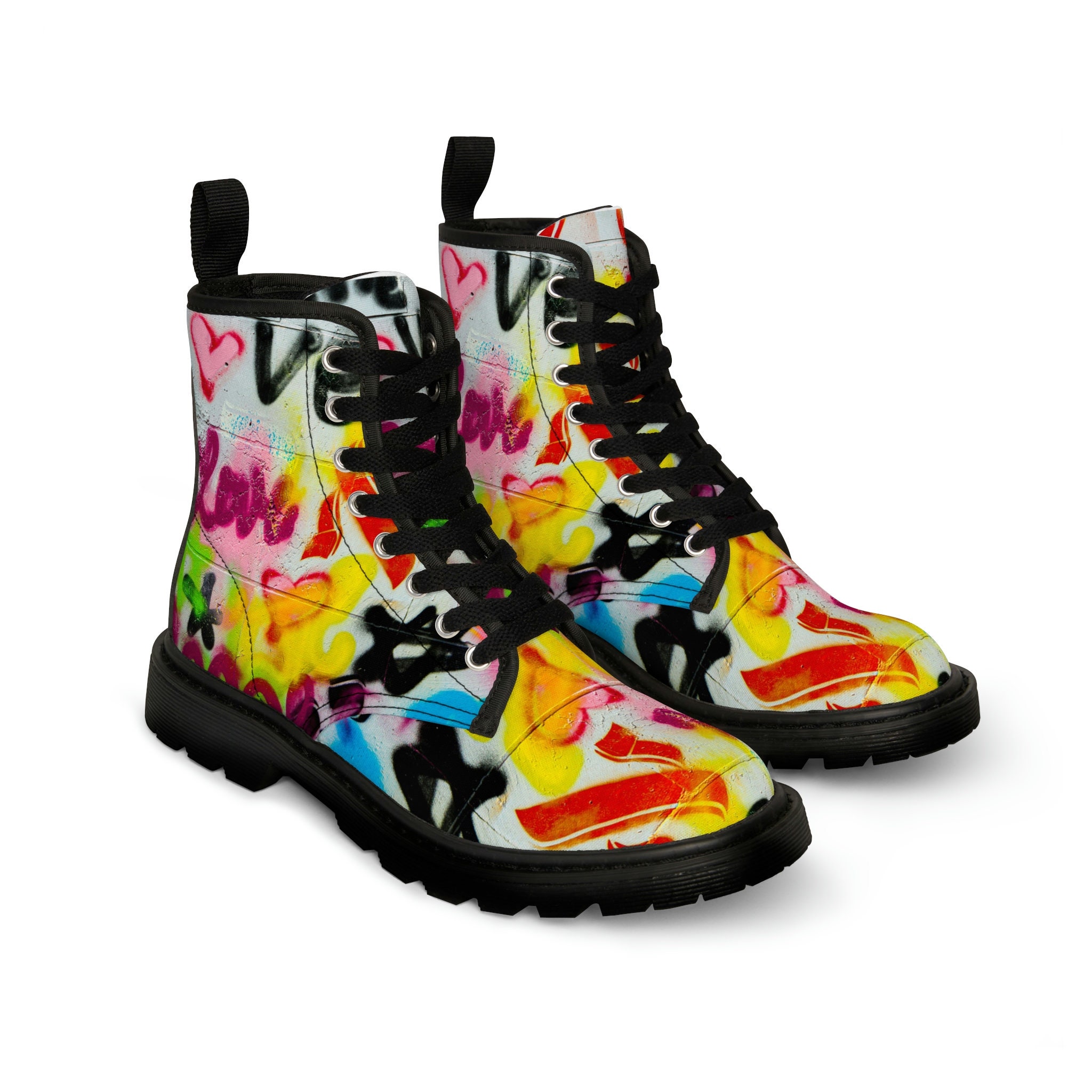 Urban Graffiti Print Women's Boots
