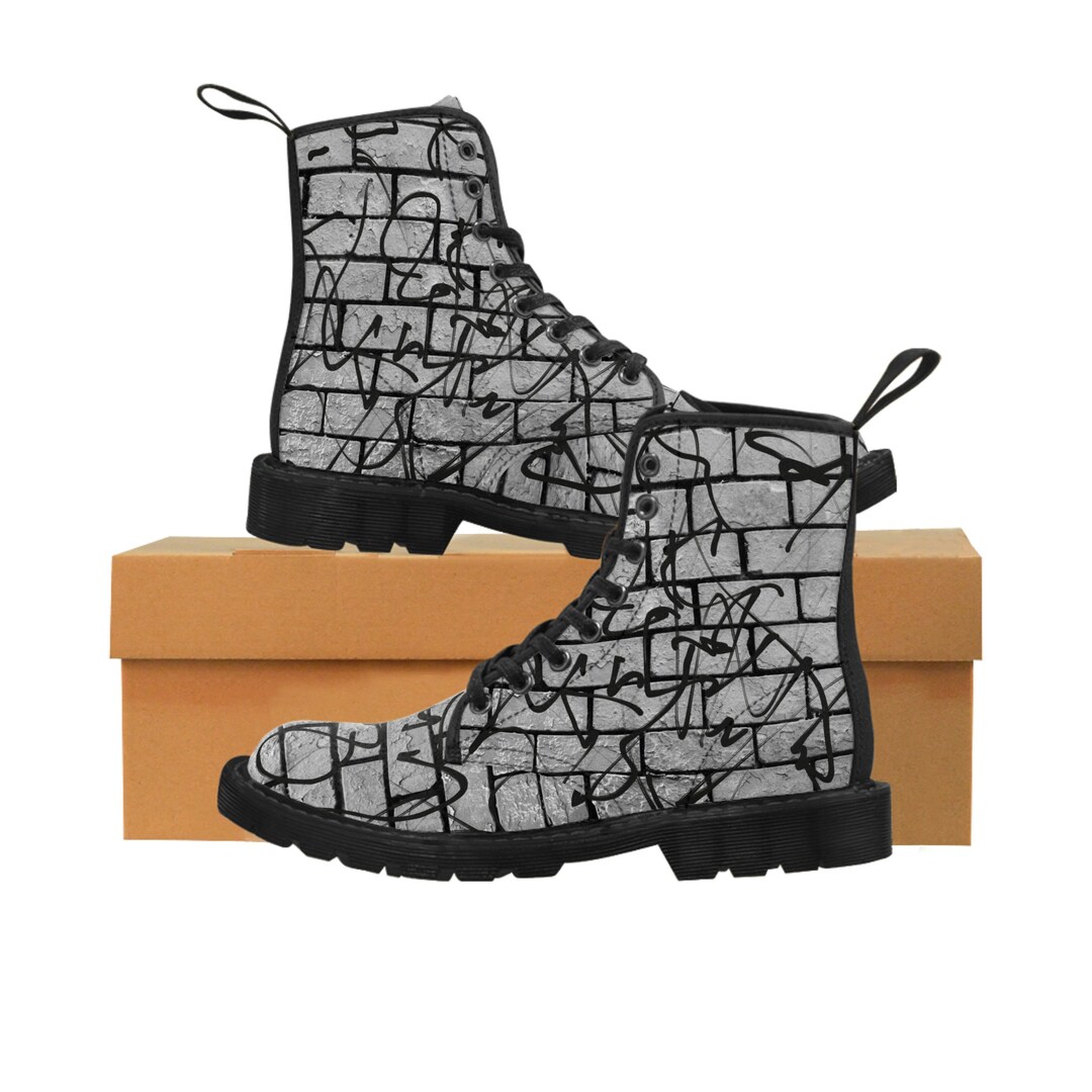 Airbrush Graffiti Print Men's Boots