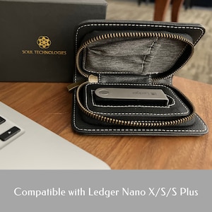 Luxury Crypto Wallet Case Compatible with Ledger Nano X/S/S Plus – Protective Vegan Leather Hard Case Wallet for Crypto and NFTs