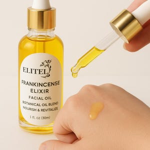 Aceite facial de resina de incienso: Hojari, jojoba, comino negro, ricino, linaza - Hecho a mano