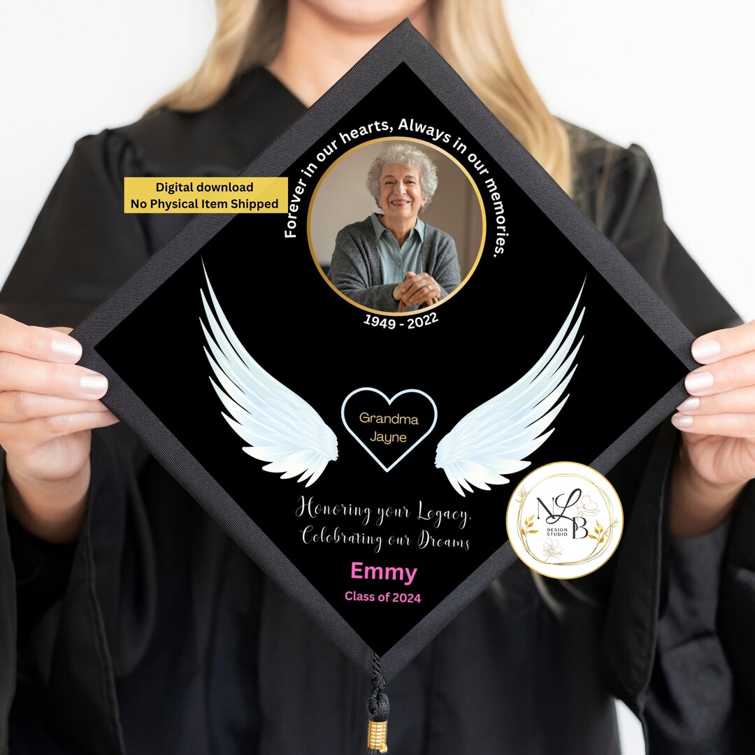 Memorial Grad Cap Topper, Cap Topper, Printable Cap Topper, Graduation ...