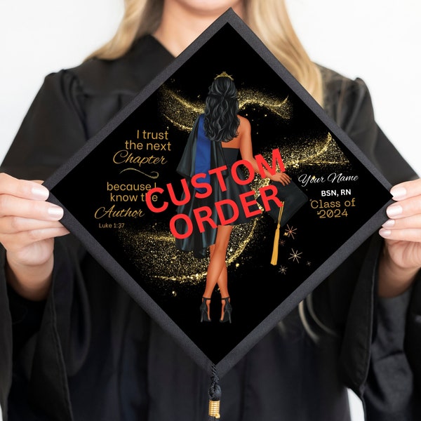 CUSTOMIZABLE Grad Cap Topper, Grad Cap Topper, Cap Toppers, Graduation Cap, Custom Cap Design, Custom Cap Topper, Personalized Cap,Printable