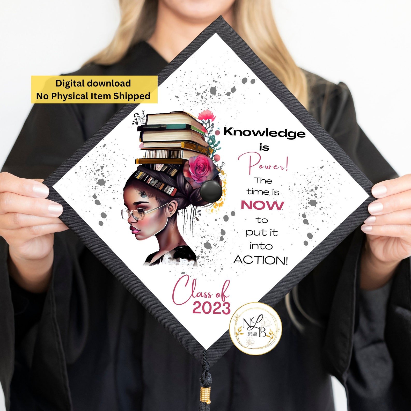 Knowledge Topper Personalized Grad Cap, Knowledge is Power, Cap Toppers, Graduation Cap ...