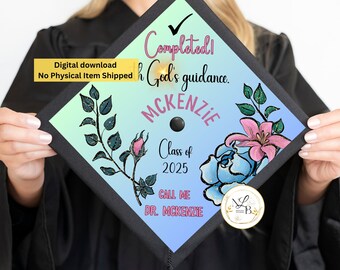 Birrete de graduación personalizado, adorno cristiano para birrete, birrete de graduación, diseño personalizado, adorno personalizado para birrete, birrete personalizado, adorno imprimible para birrete