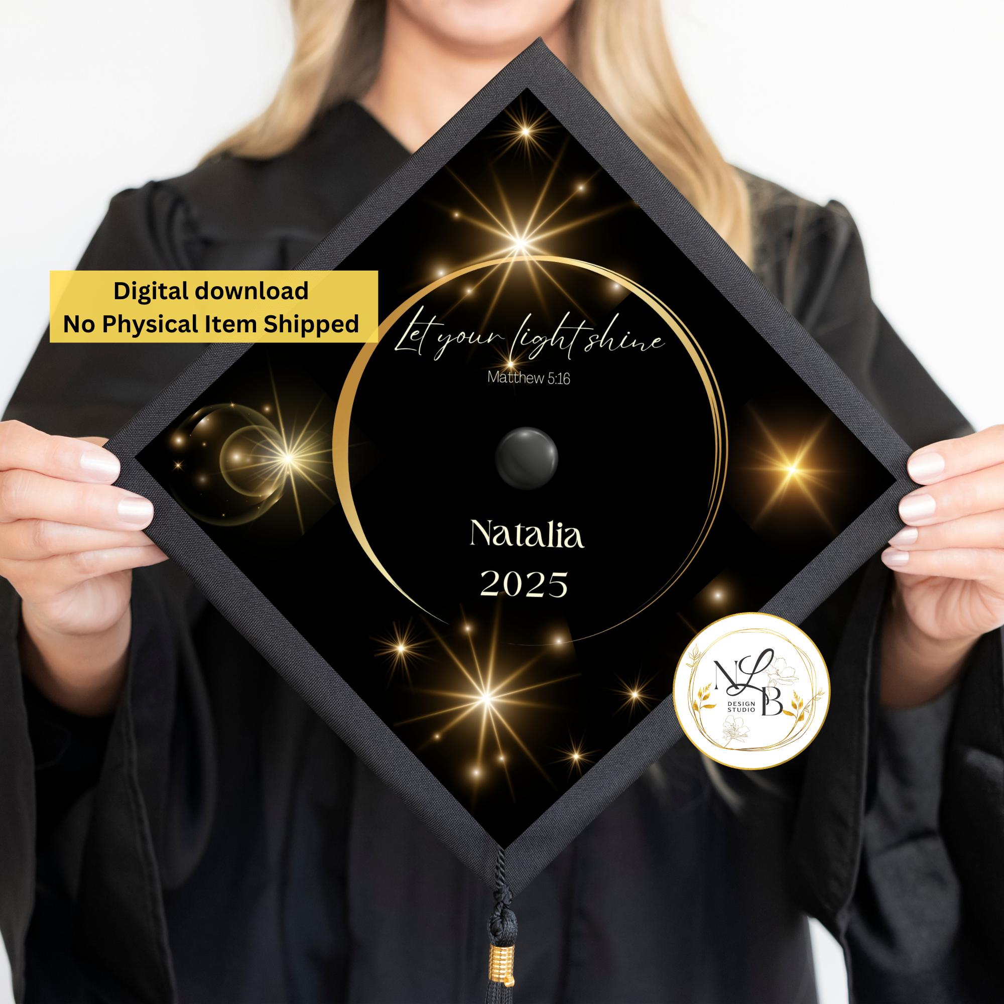 Grad Topper Grad Cap Topper, Let Your Light Shine, Cap Toppers, Graduation Cap ...