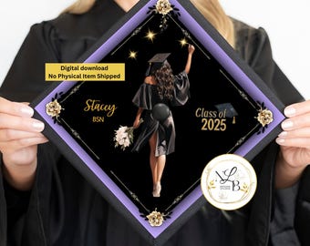 Birrete de graduación personalizado, adornos para birrete, birrete de graduación, diseño de birrete personalizado, adorno para birrete personalizado, birrete personalizado, adorno para birrete imprimible