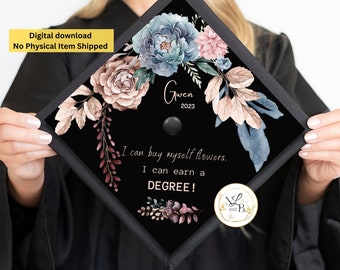 Adorno floral personalizado para birrete de graduación: Diseño personalizado (archivo digital PDF)
