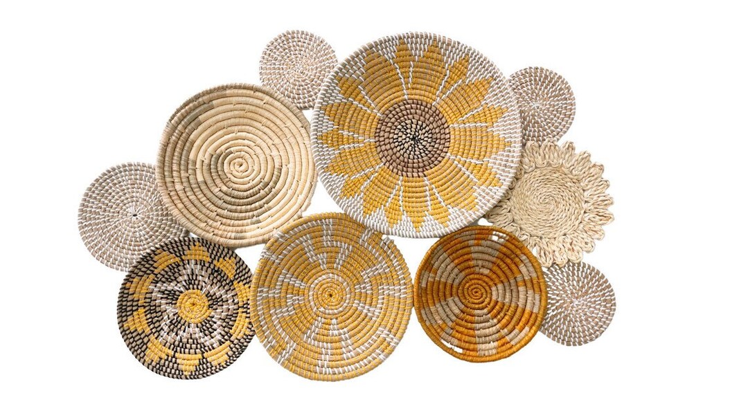 Basket Wall Decor Set of 10 Boho Wall Art Boho Wall Decor - Etsy