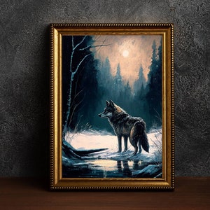 Wolf Poster, Sheeted Wolf Art Print, Wolf Gothic Printable, Abandoned Art, Dark Academia Room Decor