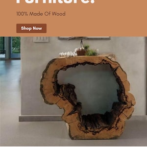 Hollow Tree Console Table – Handcrafted Sculptural Wood Furniture, Organic Minimalist Design