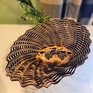 Oval Shape Twisted Scroll Saw Bowl Pattern (svg, png)