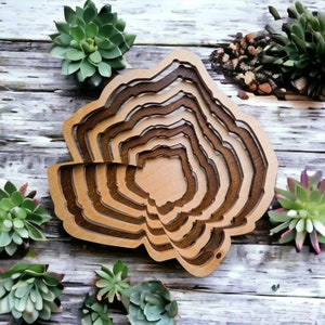 Rose Shape Scroll Saw Bowl Pattern (svg, png)