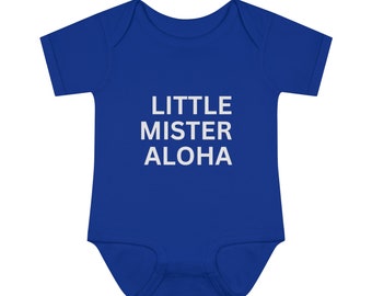 Little Mister Aloha - Cute Baby Bodysuit Onesie | Hawaii Keiki | Baby Shower | Birthday Gift | Mother's Day | Christmas Gift | Baby Boy