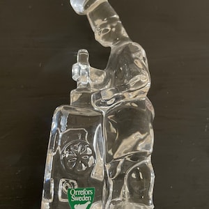 ORREFORS SWEDEN Vintage CHEF Glass Figurine from the Craftsman Series. Excellent Condition. Original Sticker