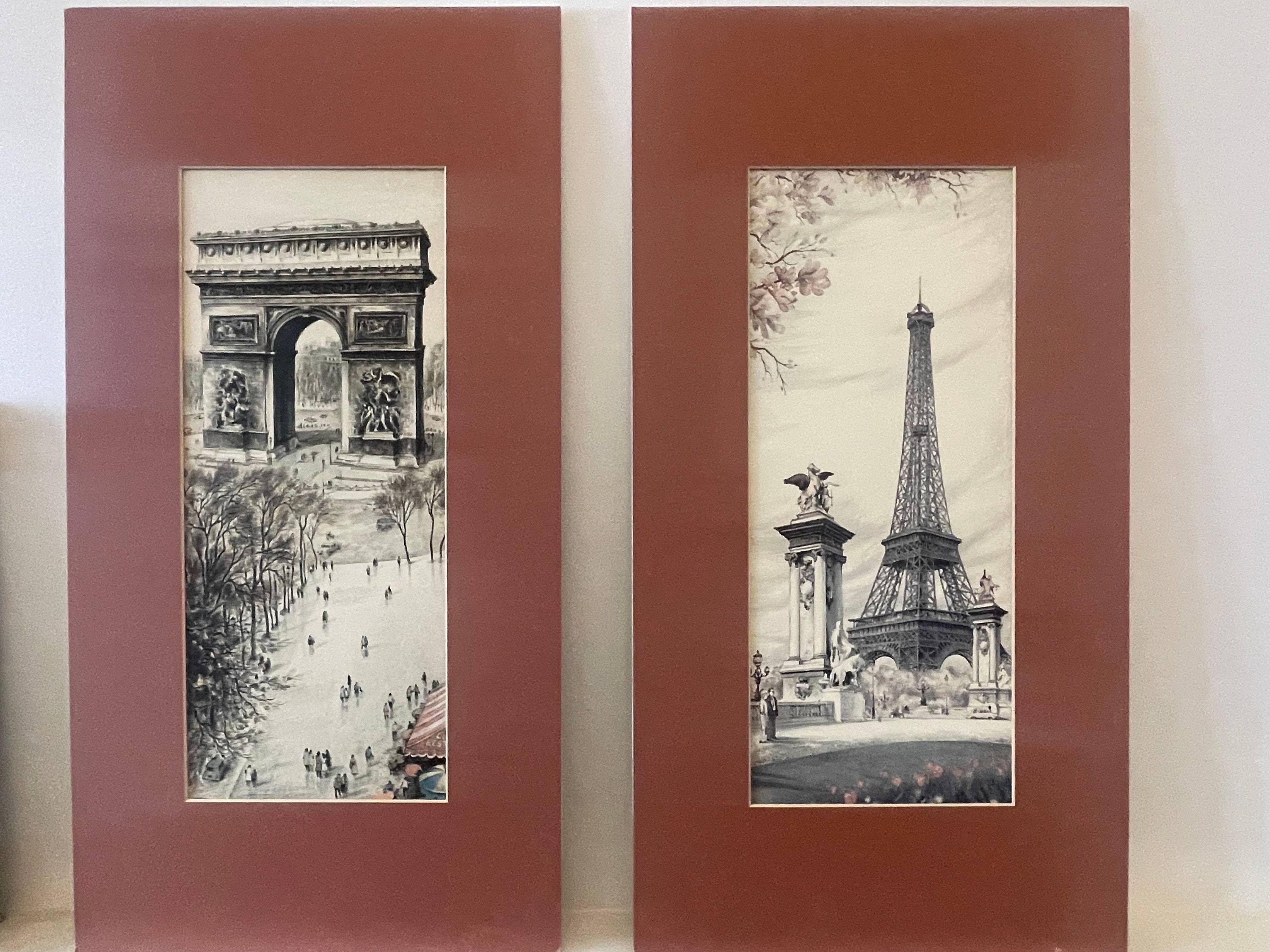 PRINTS Vintage Matted of Rafael Ortiz Alfau Original Works:the