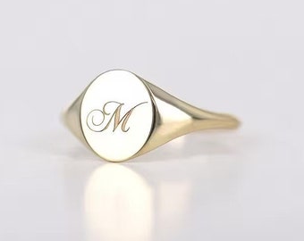 Ovale Signet Ring, 925 Sterling Silver Signet Ring, ovale vorm Signet Ring, gepersonaliseerde initiële Monogram Signet Ring, gepersonaliseerde sieraden