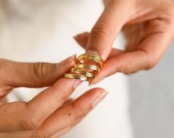 14k Solid Gold Engraved Ring – Custom Initial Eternity Band – Christmas Day Gift