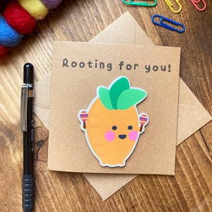 Tarjeta de ánimo - Tarjeta de buena suerte - Tarjeta de ánimo - Tarjeta de felicitaciones - Tarjeta con un lindo juego de palabras con comida - Tarjeta de buenos deseos - Tarjeta de nuevo trabajo