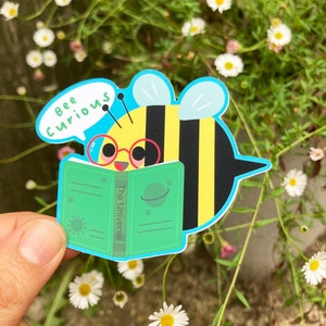 Cute Bee Sticker-Kawaii Stickers-Kawaii Decal Planners and Journals-Positivity Self Love Sticker-Waterproof Vinyl Sticker-Reading Stickers image 4