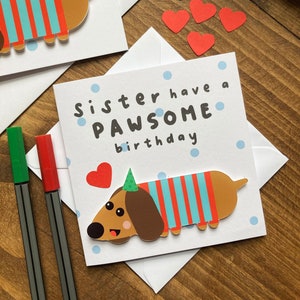 Birthday Card for Sister-Happy Birthday Sis-Little Sister Birthday Card-Card for Sister-Funny Cute Card for Sister-Special Card for Sister