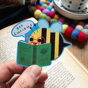 Cute Bee Sticker-Kawaii Stickers-Kawaii Decal Planners and Journals-Positivity Self Love Sticker-Waterproof Vinyl Sticker-Reading Stickers image 1